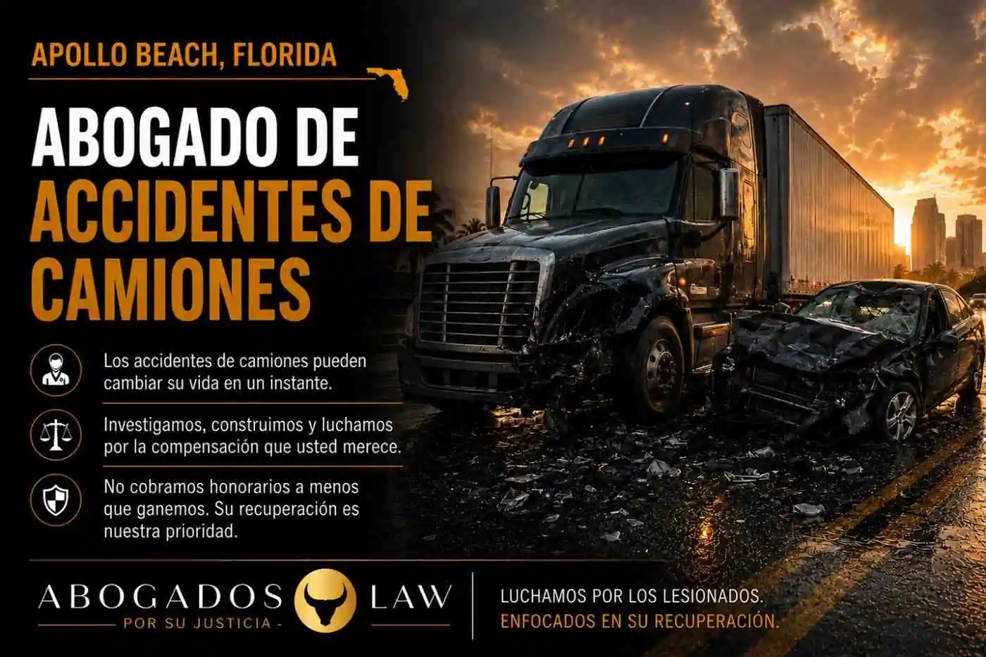 Abogado de accidentes de camiones en Apollo Beach