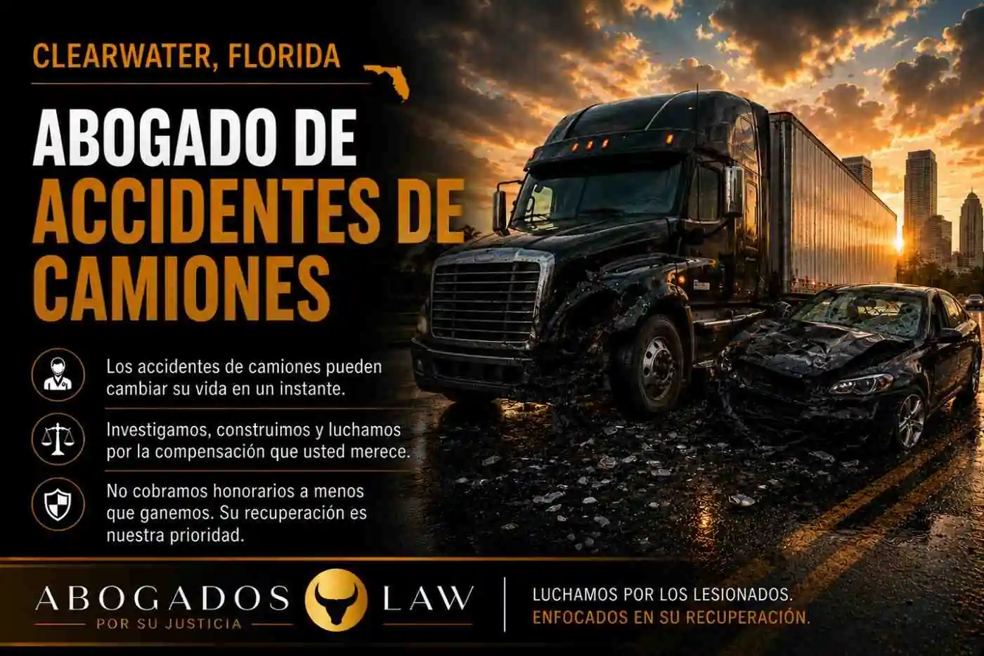 Abogado de accidentes de camiones en Clearwater