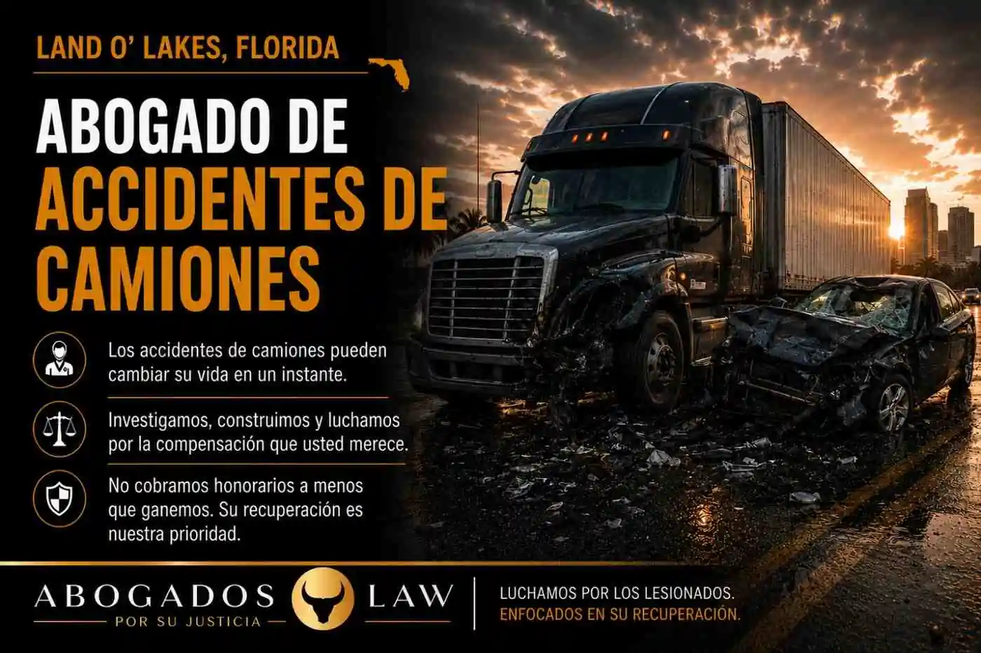 Abogado de accidentes de camiones en Land O' Lakes
