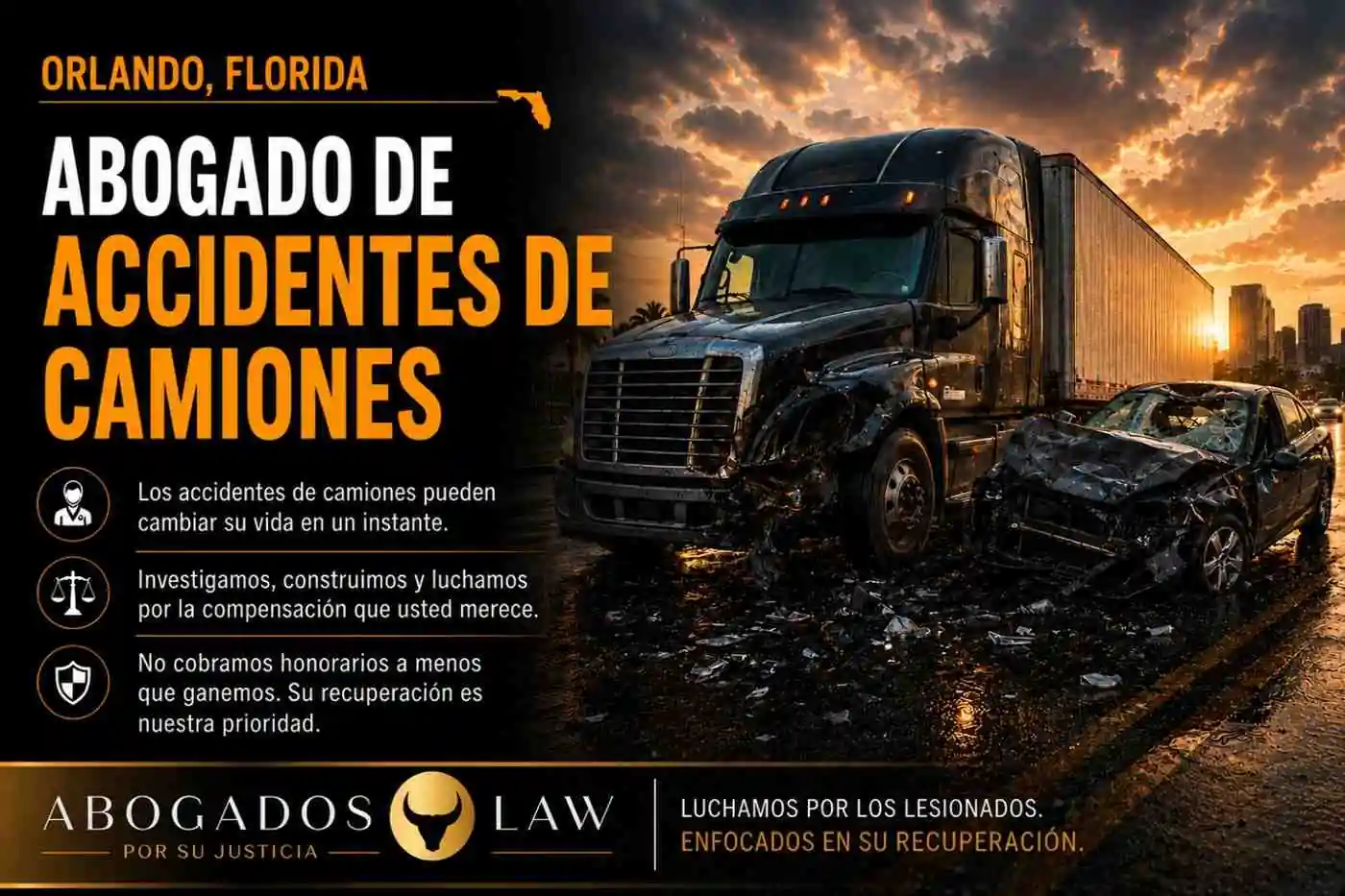 Abogado de accidentes de camiones en Orlando