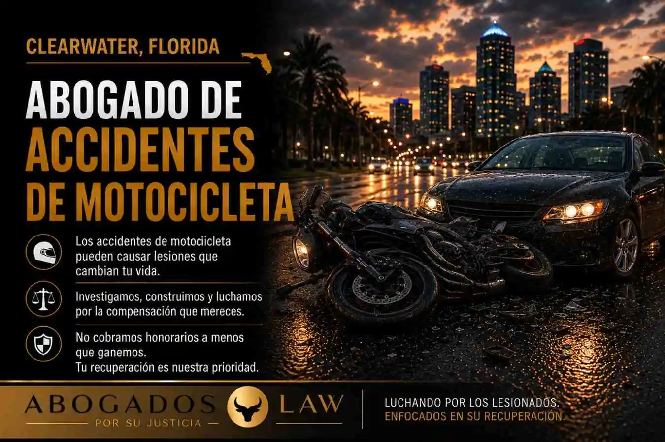 Abogado de accidentes de motocicleta en Clearwater