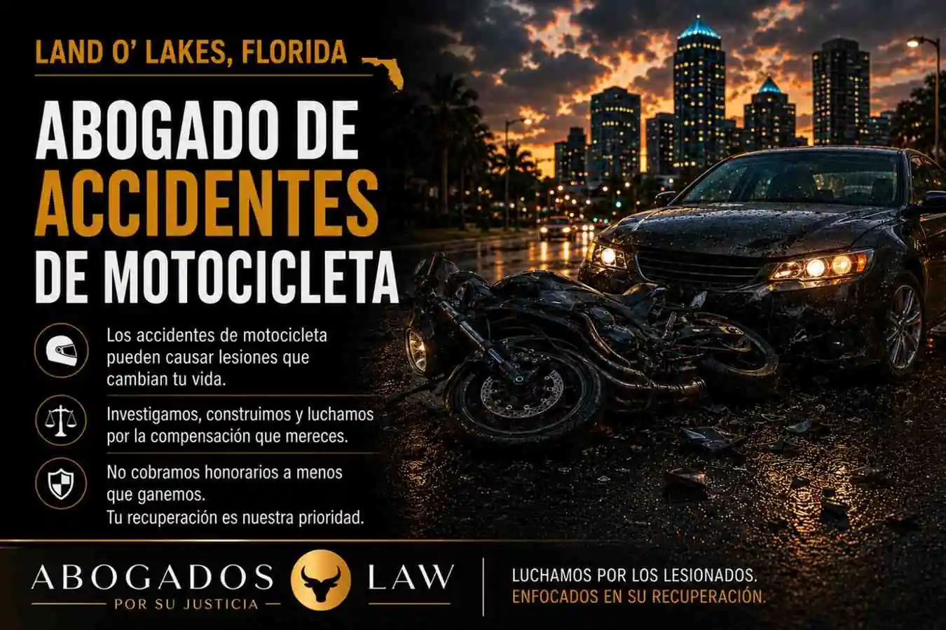 Abogado de accidentes de motocicleta en Land O' Lakes