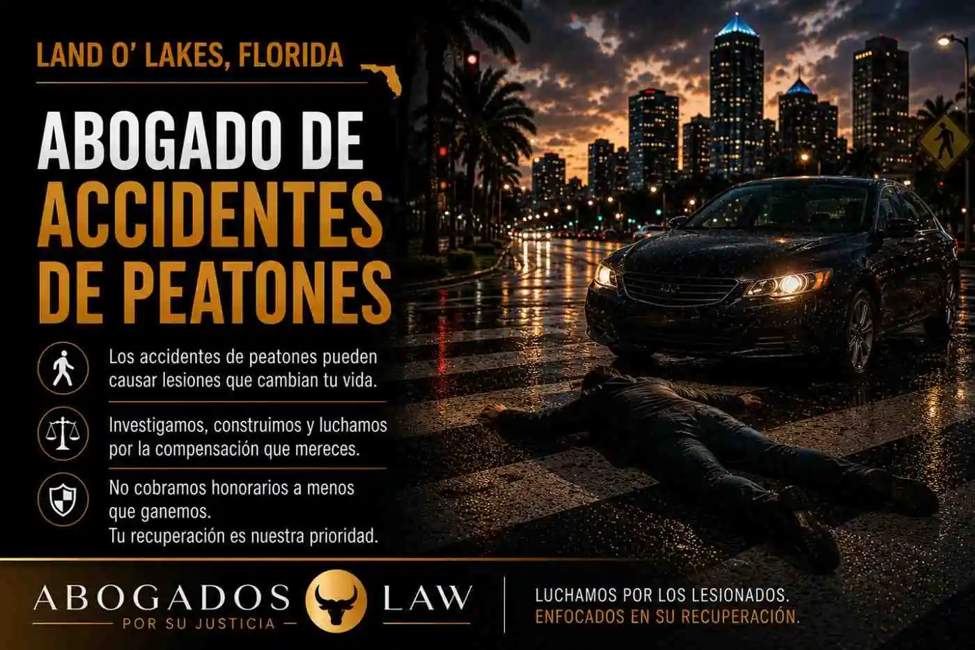 Abogado de accidentes de peatones en Land O' Lakes