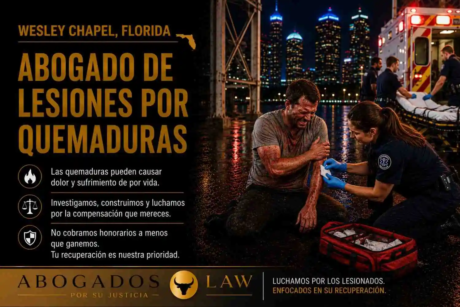 Abogado de lesiones por quemaduras en Wesley Chapel