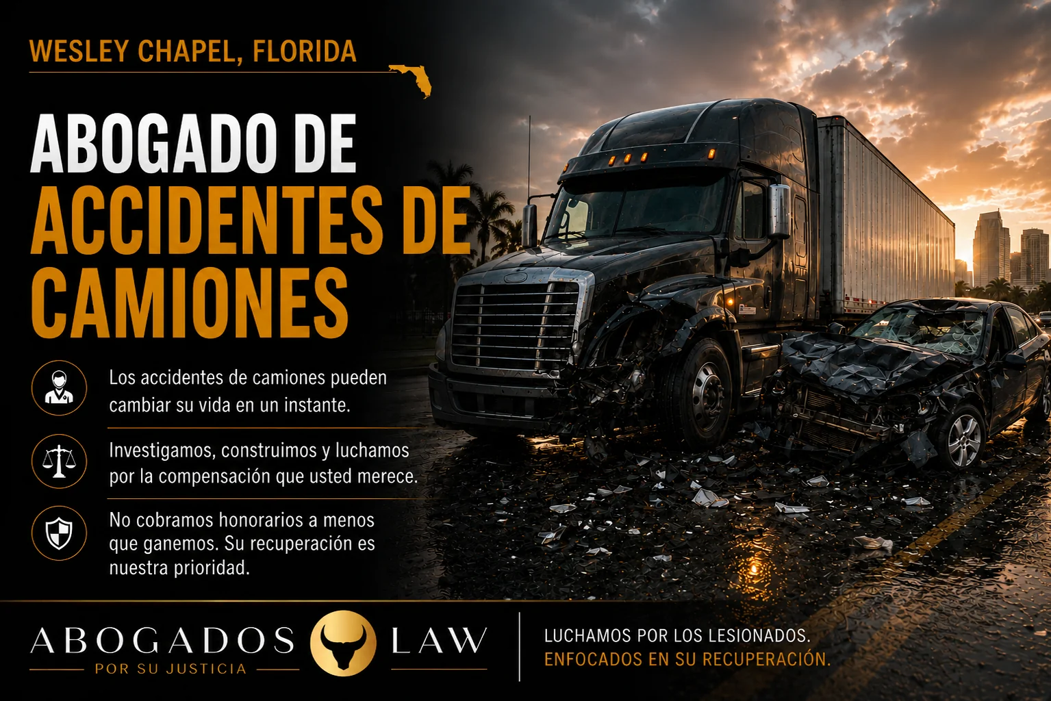Abogado de accidentes de camiones en Wesley Chapel