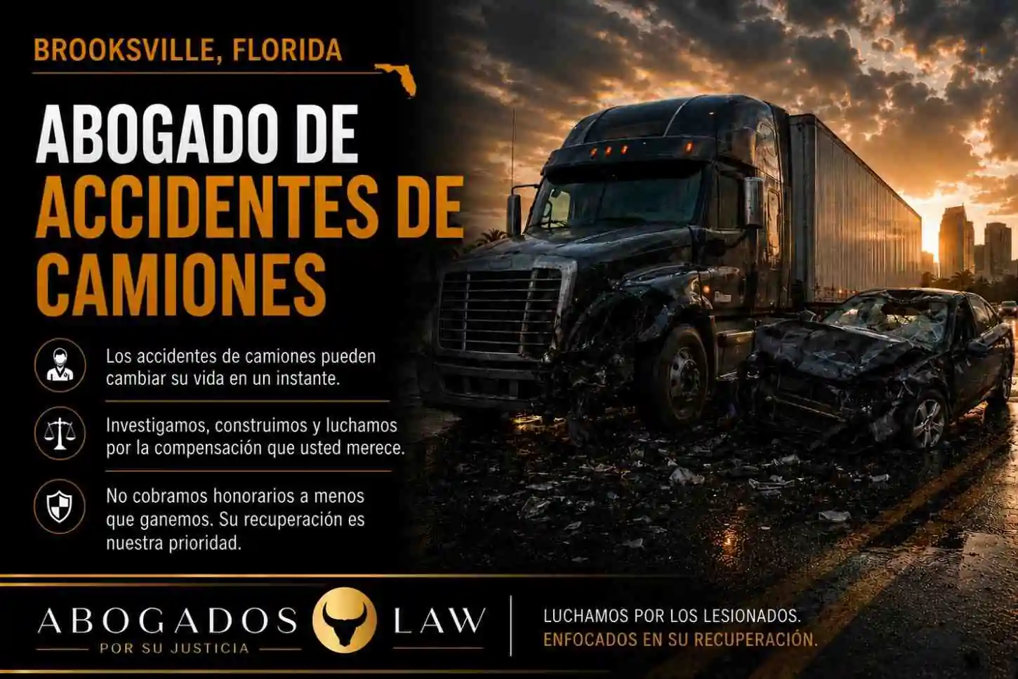 Abogado de accidentes de camiones en Brooksville