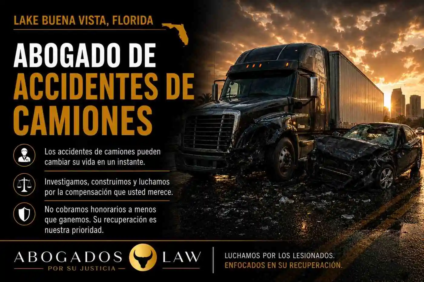 Abogado de accidentes de camiones en Lake Buena Vista