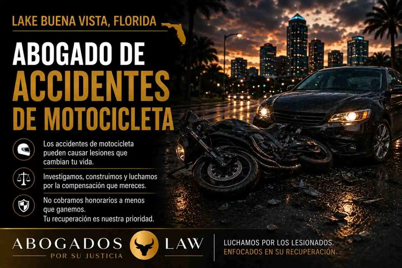 Abogado de accidentes de motocicleta en Lake Buena Vista