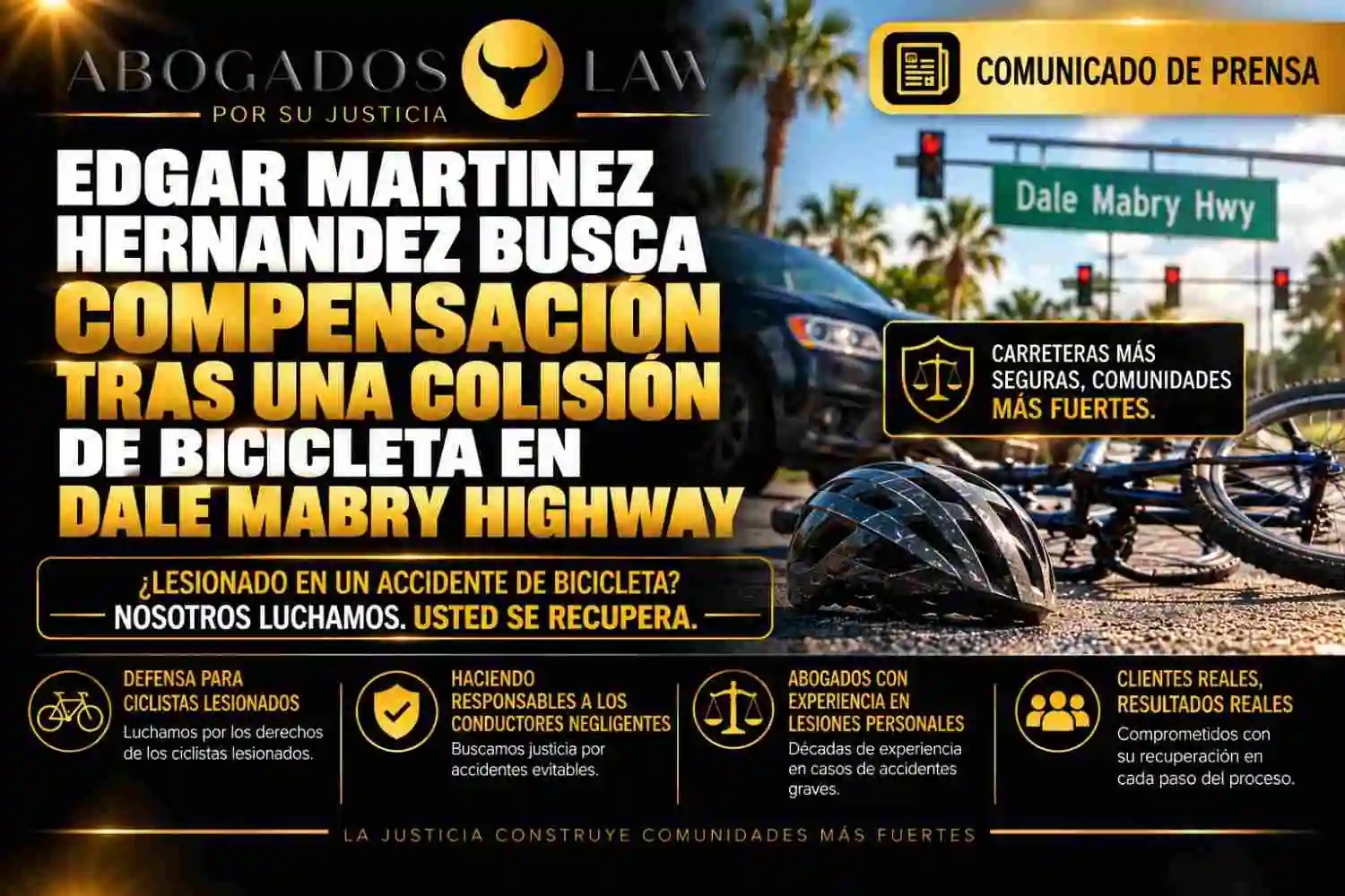 Edgar Martinez Hernandez Busca Compensación Tras Colisión de Bicicleta en Dale Mabry Highway